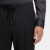 Slim-fit trousers in virgin wool and silk
