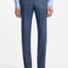 Slim-fit trousers in virgin wool, silk and linen