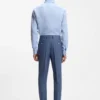Slim-fit trousers in virgin wool, silk and linen