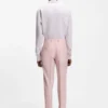 Slim-fit trousers in virgin wool, silk and linen