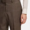 Slim-fit trousers in virgin wool, silk and linen