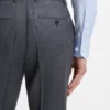 Slim-fit trousers in virgin wool, silk and linen