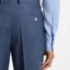 Slim-fit trousers in virgin wool, silk and linen