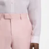 Slim-fit trousers in virgin wool, silk and linen