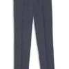 Slim-fit trousers in virgin wool, silk and linen