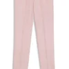 Slim-fit trousers in virgin wool, silk and linen