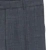 Slim-fit trousers in virgin wool, silk and linen