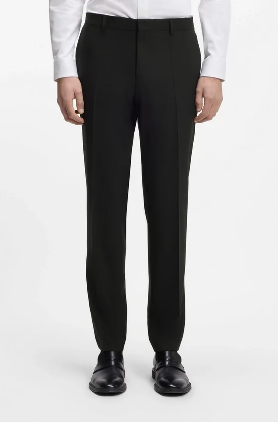 Slim-fit trousers in wool-blend poplin Slim-fit trousers in wool-blend poplin