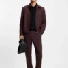 Slim-fit trousers in wool-blend poplin