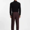 Slim-fit trousers in wool-blend poplin