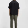 Slim-fit trousers in wool-blend poplin