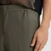 Slim-fit trousers in wool-blend poplin
