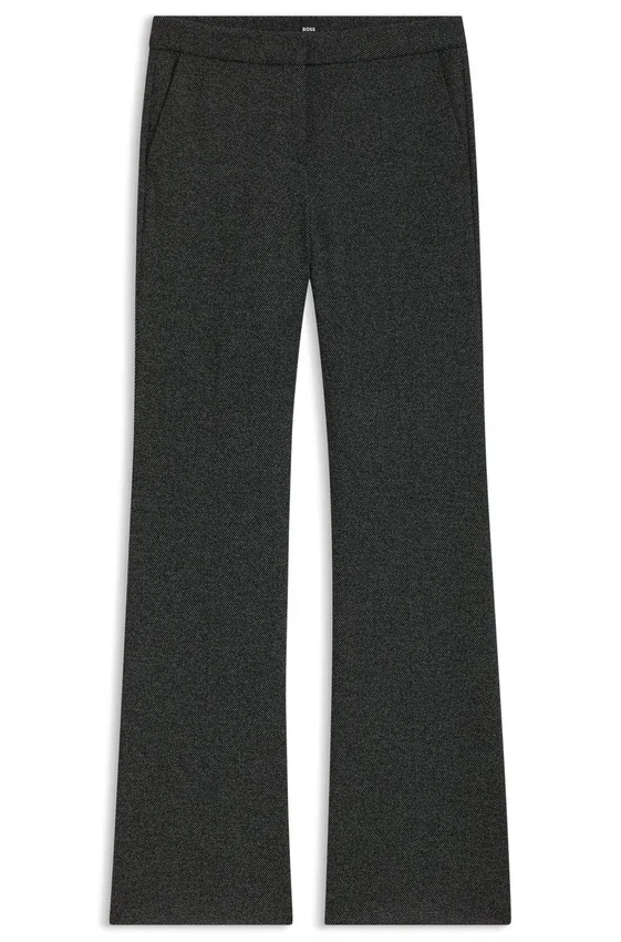 Slim-fit trousers with flared leg Slim-fit trousers with flared leg