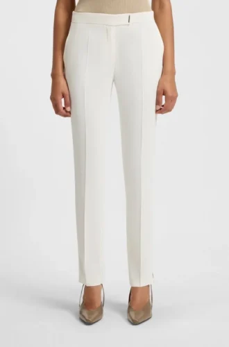 Slim-fit trousers with hem slits
