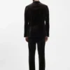 Slim-fit tuxedo jacket in cotton velvet