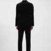 Slim-fit tuxedo jacket in cotton velvet