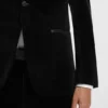 Slim-fit tuxedo jacket in cotton velvet