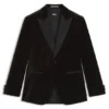 Slim-fit tuxedo jacket in cotton velvet