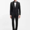 Slim-fit tuxedo pants in virgin wool serge