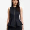 Slim-fit vest with peplum hem