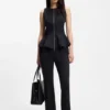 Slim-fit vest with peplum hem