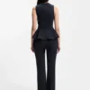 Slim-fit vest with peplum hem