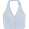 Slim-fit waistcoat with halterneck Slim-fit waistcoat with halterneck