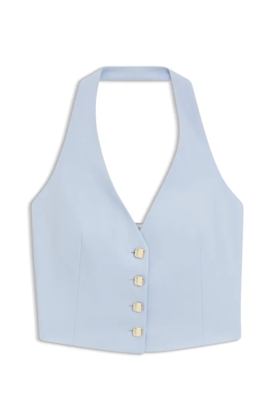 Slim-fit waistcoat with halterneck Slim-fit waistcoat with halterneck