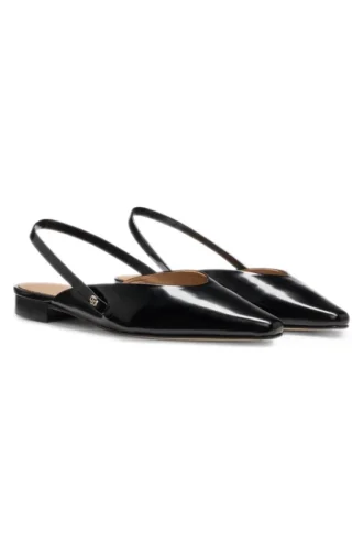 Slingback ballerina pumps in leather