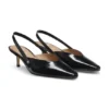 Slingback pumps in polished leather Slingback pumps in polished leather