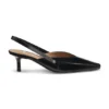 Slingback pumps in polished leather Slingback pumps in polished leather