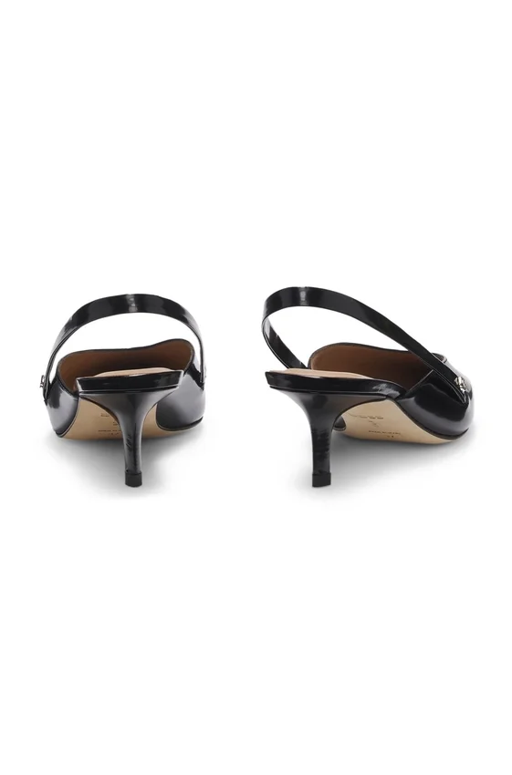 Slingback pumps in polished leather Slingback pumps in polished leather