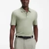 Slub-interlock polo shirt in a slim fit