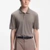 Slub-interlock polo shirt in a slim fit