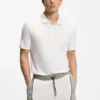 Slub-interlock polo shirt in a slim fit