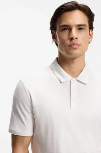 Slub-interlock polo shirt in a slim fit