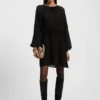 Smocked-waistband dress with plissé pleats Smocked-waistband dress with plissé pleats