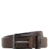 Smooth leather belt with engraved gunmetal buckle Smooth leather belt with engraved gunmetal buckle