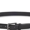 Smooth leather belt with engraved gunmetal buckle Smooth leather belt with engraved gunmetal buckle