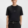 Split-logo T-shirt in cotton jersey