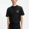 Split-logo T-shirt in cotton jersey