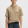 Split-logo T-shirt in cotton jersey