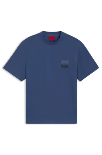 Split-logo T-shirt in cotton jersey