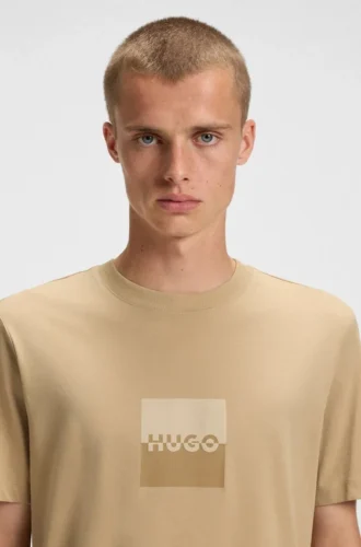 Split-logo T-shirt in cotton jersey