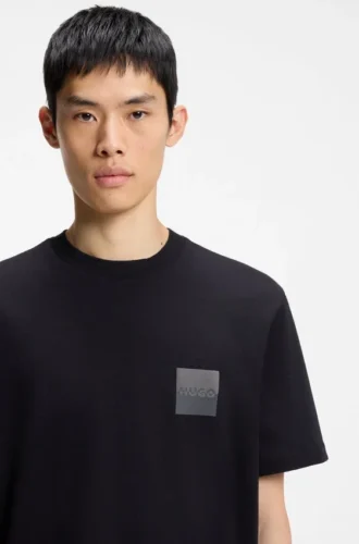 Split-logo T-shirt in cotton jersey