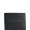 Split-logo wallet in matte leather
