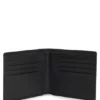 Split-logo wallet in matte leather