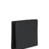 Split-logo wallet in matte leather