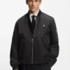 Stacked-logo bomber jacket with water-repellent finish