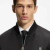Stacked-logo bomber jacket with water-repellent finish